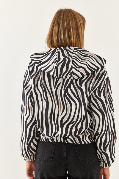 Bianco Lucci Damen-Plüschmantel mit Kapuze 60351085