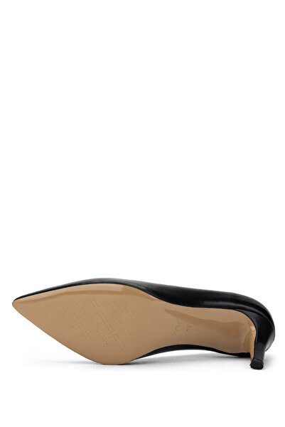 Tamer Tanca Kadın Hakiki Deri Siyah Deri Topuklu Ayakkabı