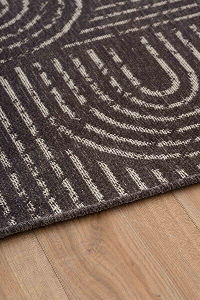Lorente Home Mia Viscose Woven Carpet Non-Slip Base Washable Anthracite Living Room Carpet 1463