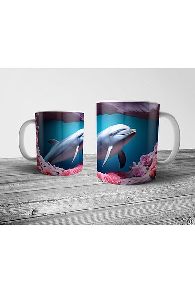 Pixxa Dolphin 6 - Optical Illusion Mug Cup Model