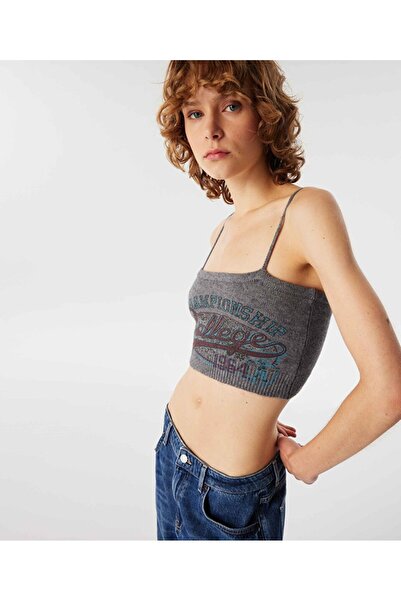 Twist Slogan jakarlı büstiyer