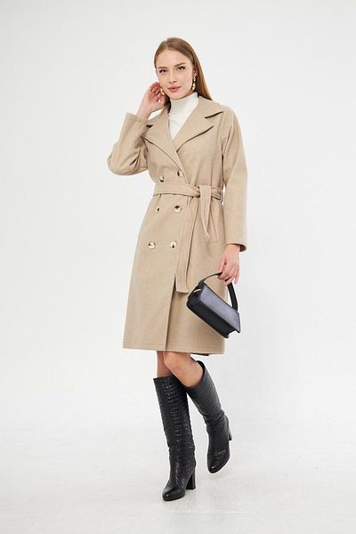 Irmak Kerekli Women's Stone Waist Belted Cashmere Coat K1141