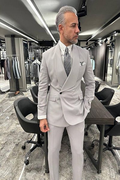 Fc Plus Multi-Ride Shawl Collar Gray Suit