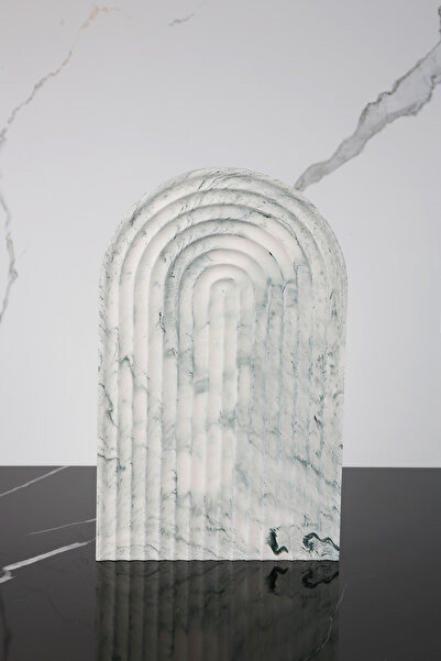 betonmall طبق تقديم خرساني مصنوع يدويًا من الرخام، حامل عرض زخرفي 30 سم