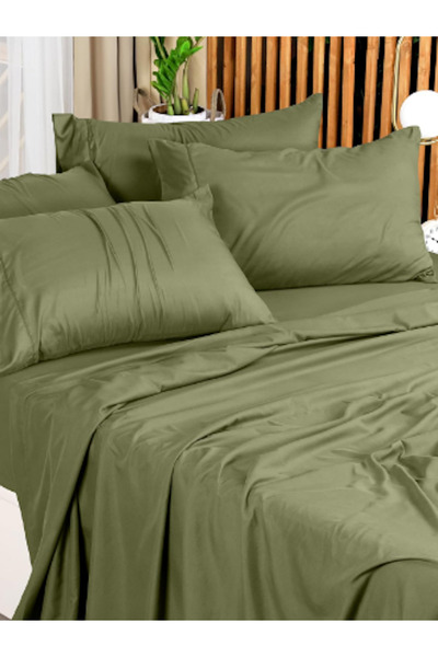 KÜTÜKhouse KHaKi Linen Double Bed Sheet