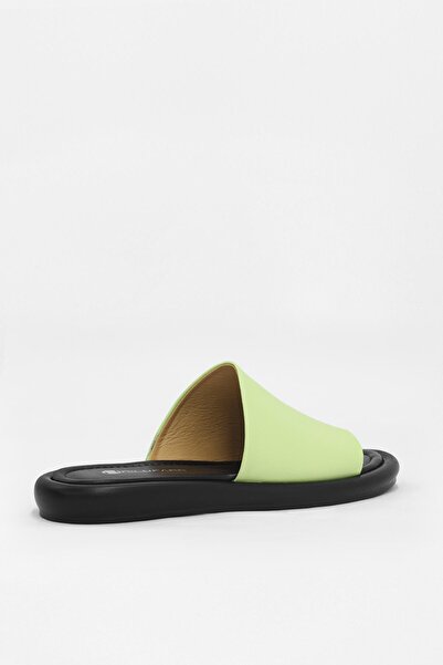 NILUFARR Γυναικείες παντόφλες Taigo από γνήσιο πράσινο δέρμα