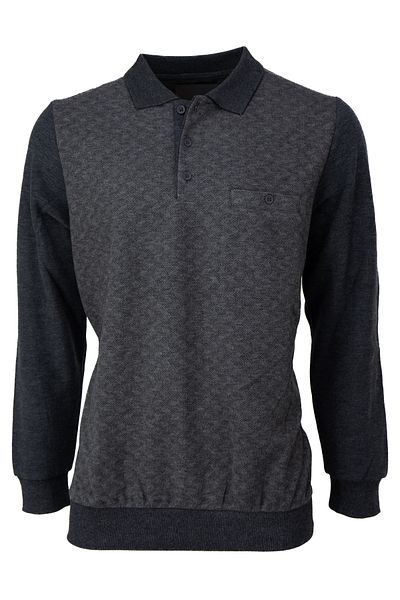 Oppland Men's Winter Sweater Cotton Buttoned Polo Collar Pocket Long Sleeve Classic Patterned Relaxed Fit
