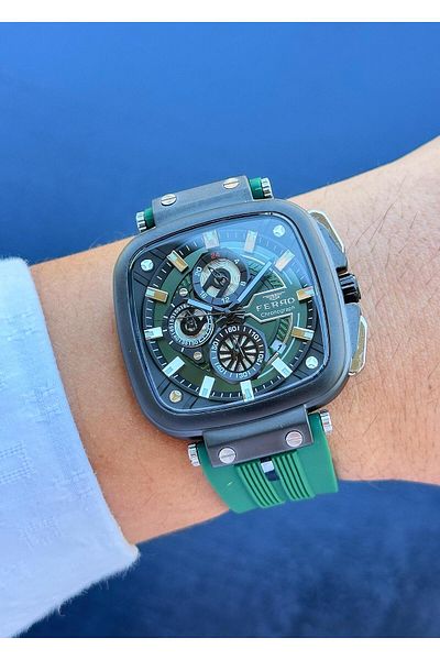 FERRO Waterproof Steel Case Silicone Band Men Wristwatch