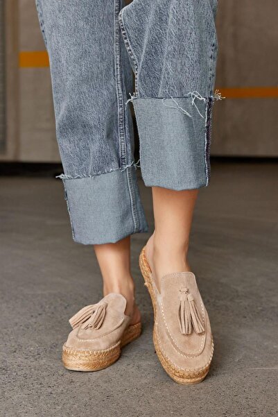 NILUFARR Мишка Бежева Суета Натуральна Шкіра Жіночі Еспадрильші