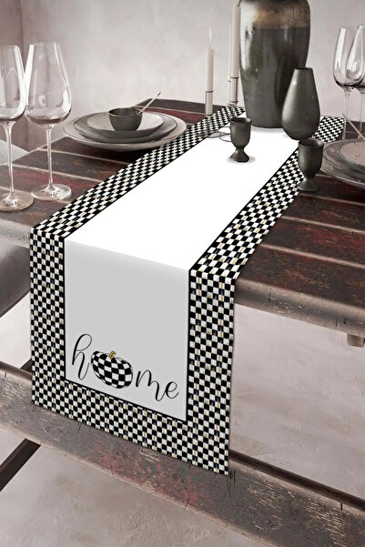 tarzınısec Keten Görünümlü Home Desenli Runner 40x140