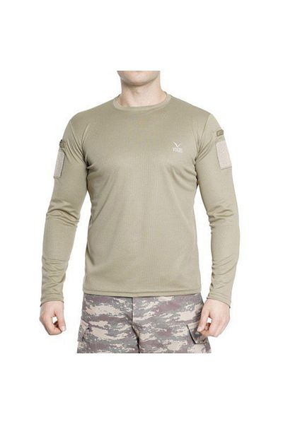 Vogel Ανδρικό Tactical μακρυμάνικο μπλουζάκι Tactical μπεζ χωρίς γιακά