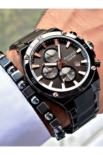 Ferrucci Function Fcf.12286fm.03 Multi Function Men's Wristwatch 3 Atm Waterproof