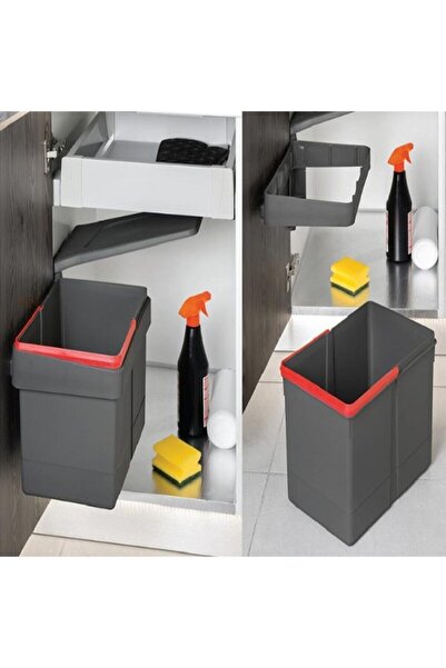 Genel Markalar Kokusuz Dolap Içi Çöp Kovası Antrasit 15lt (DOLAP KAPAK GENİŞL...