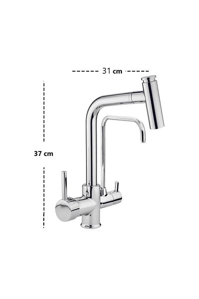 FKN Chrome Color Spiral Brass Sink Faucet - Purified