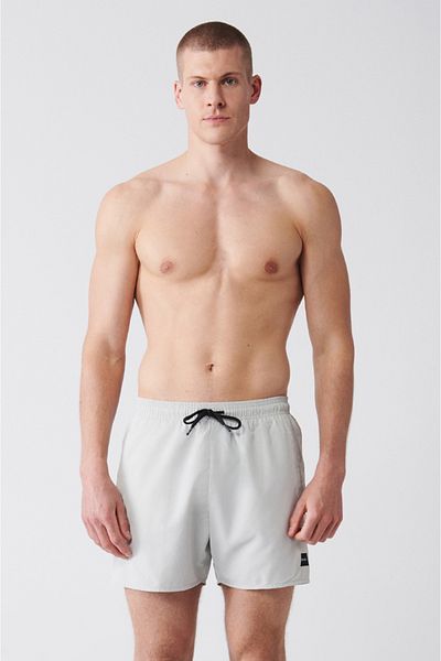 Avva Graue, schnell trocknende Badeshorts für Herren in Standardgröße E 003801