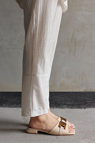 NILUFARR Жіночі капці Yalena Bej - натуральна шкіра, низький каблук