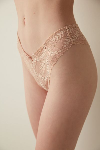 Penti Beige Rusty Lace Brazilian Panties