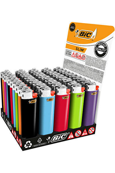 Bic J3 Taşlı Slim Çakmak 50 Adet