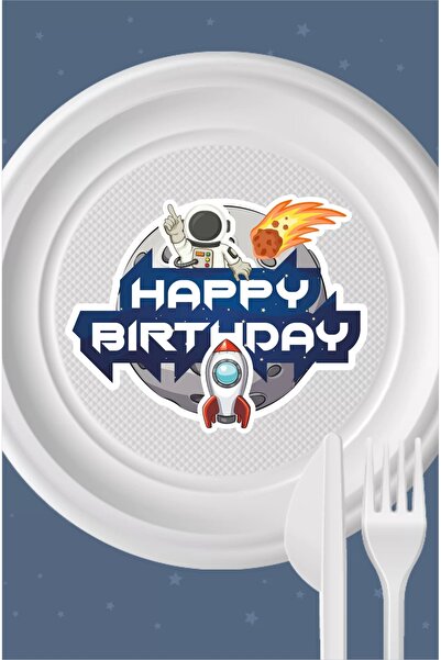 neşeli günlerim Αυτοκόλλητο πιάτου με θέμα το διάστημα (LABEL) 15 τμχ * Αυτοκ...