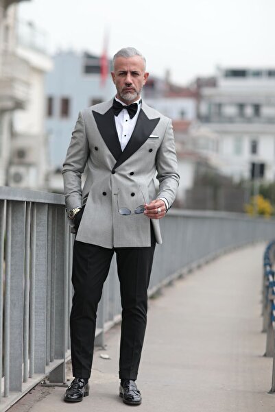 Fc Plus A.siyah Damatlık Kruvaze Takım Elbise -slim Fit