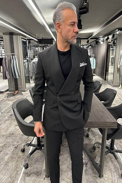 Fc Plus Multi-Ride Shawl Collar Black Suit