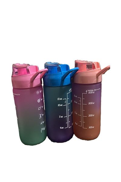 Store 500Cc Glass - Colored Water Bottle and Motivational Design