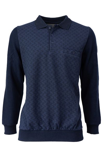 Oppland Pulover de iarnă pentru bărbați, bumbac, cu nasturi, guler polo, buzunar, mânecă lungă, model clasic, cu croială relaxată