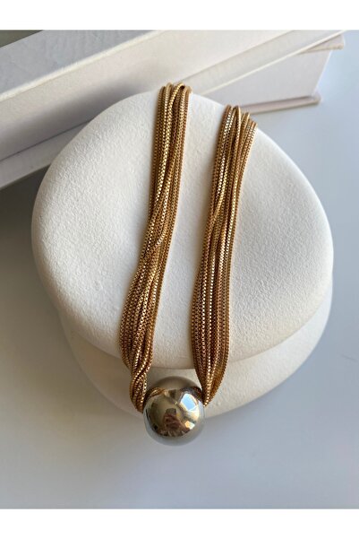 Atelier Licia Özel Seri Çoklu Zincir Top Detaylı Kolye