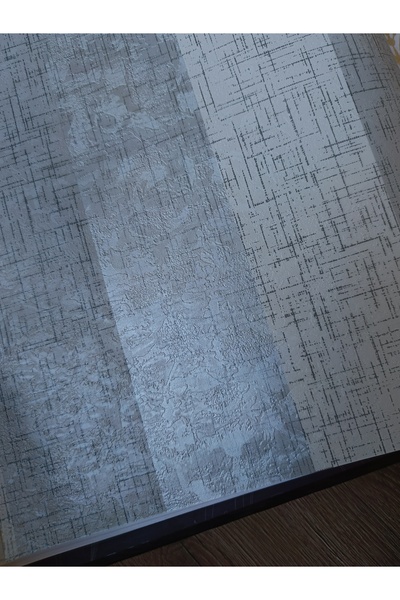 KMS HOME Bej Gri Gümüş Işıltılı Çizgili Hafif Kabartmalı Silinebilir Duvar Ka...