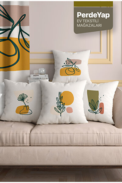 PerdeYap1980 Husă de pernă cu model de flori abstracte, imprimată digital, 43...