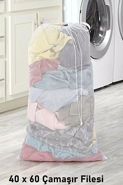CocoVia İpli Çamaşır Yıkama Filesi | Kirli Elbise Kıyafet Torbası,Poşeti Perde Yıkama Filesi ( 40x60cm )
