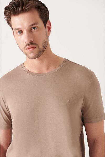 Avva Ανδρικό μπλουζάκι Mink Ultrasoft Crew Neck Plain Modal B 001171