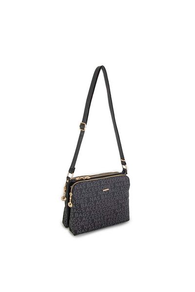 Nas Bag Geantă de damă, neagră, scrisă