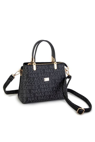 Nas Bag Geantă de mână și crossbody pentru femei Midiboy Black Written