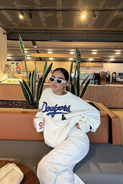 Agolady سويت شيرت لوس أنجلوس دودجرز مطبوع كبير الحجم للجنسين