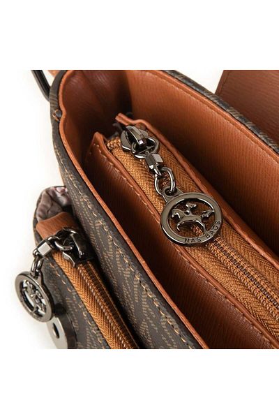Nas Bag Geantă Crossbody Maro Maro Scris