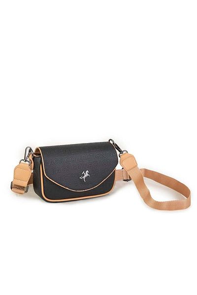 Nas Bag Geantă Crossbody Black Camel în relief