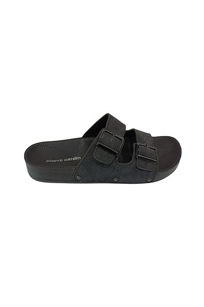 Pierre Cardin 7035 Black Wedge Heeled Women's Orthopedic Slippers