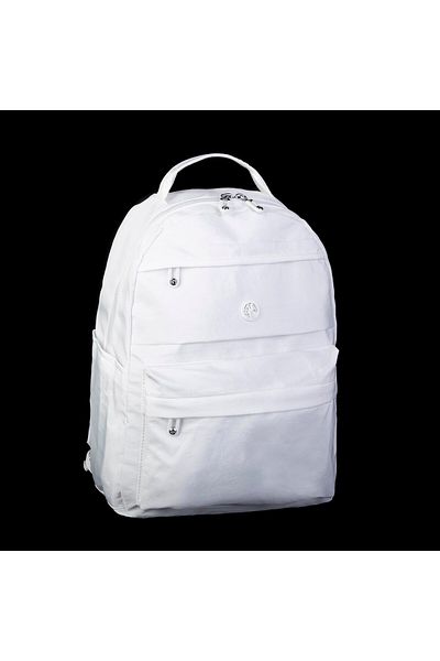 Nas Bag Λευκό Unisex σακίδιο πλάτης - Ελαφρύ και αδιάβροχο, 30x40 cm, πολλαπλά διαμερίσματα
