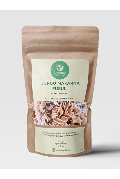 LEGUME Glutensiz Bakliyat Unlu Nohut Unlu Burgu Makarna Fusuli 200 Gr.