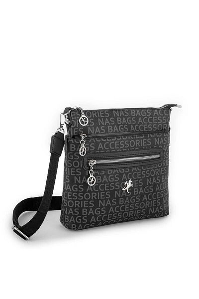 Nas Bag Geantă de damă, neagră, scrisă