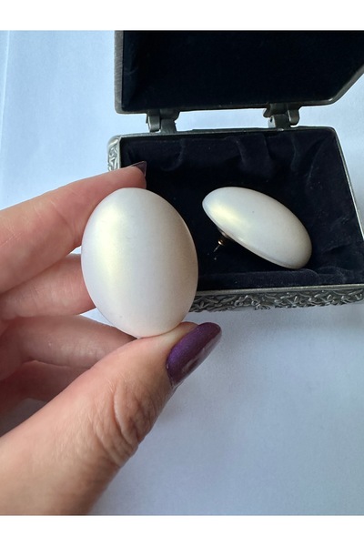 Amor Center Büyük Boy Elips Model Mat Çok Hafif Modern Şık Çivi Küpe