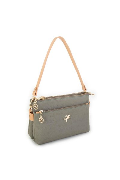 Nas Bag Geantă crossbody pentru femei Green Camel Embossed