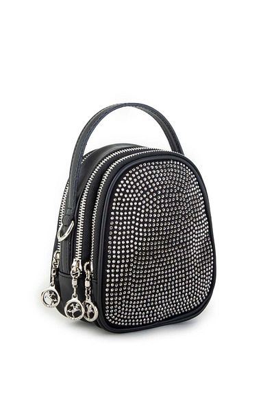 Nas Bag Mini Geantă Crossbody Femei Negru Argintiu Stone