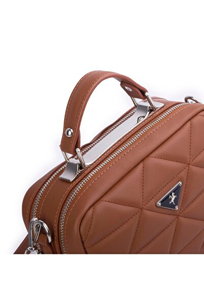 Nas Bag Silver Chain Detailed Hand and Crossbody Bag Brown Nova