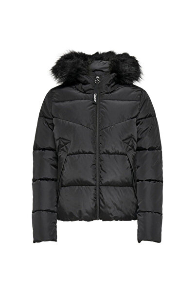 ONLY Onlmonica Short Puffer Women's Coat 15205638 -Black Fur Hooded