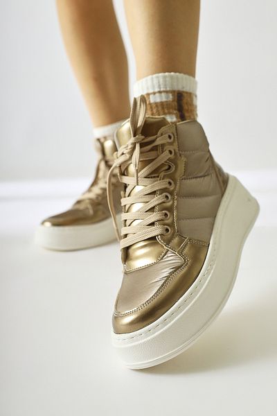 Limoya Raia Gold Highlighter Fabric Lace Up Sports Γυναικείες Μπότες, Γυναικείο Μποτάκι