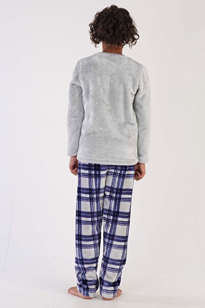 VİENETTA Erkek Çocuk Uzun Kol Welsoft Gri Pijama Takım C8T7N0O303