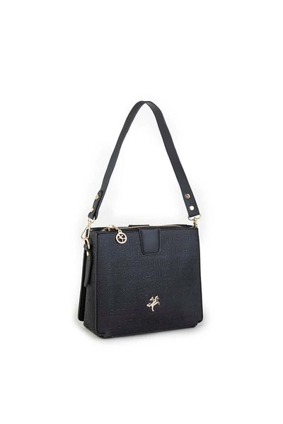Nas Bag Geantă Crossbody de damă neagră în relief