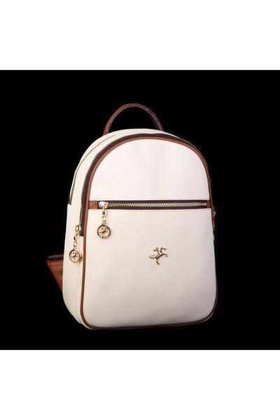 Nas Bag حقيبة ظهر نسائية متوسطة الحجم - كريمي، تان وبني لاكست